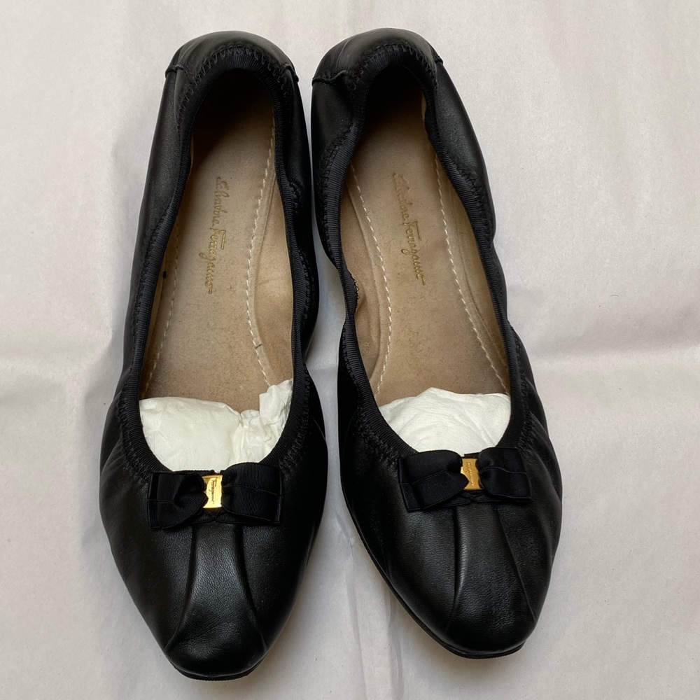 Black Ferragamo Ballet Flats 8.5